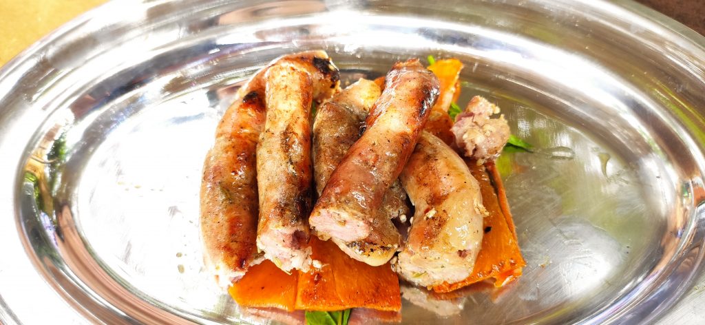 Cervellatine al finocchietto e Zucca napoletana arrostite