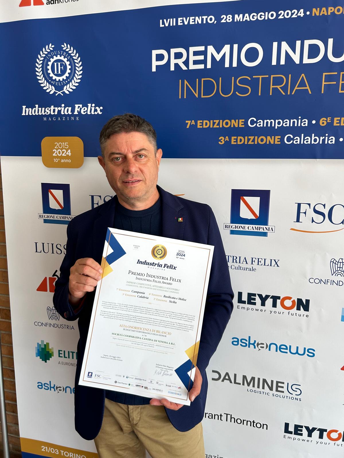 Cantina di Venosa - Francesco Perillo - Premio Indistria Felix